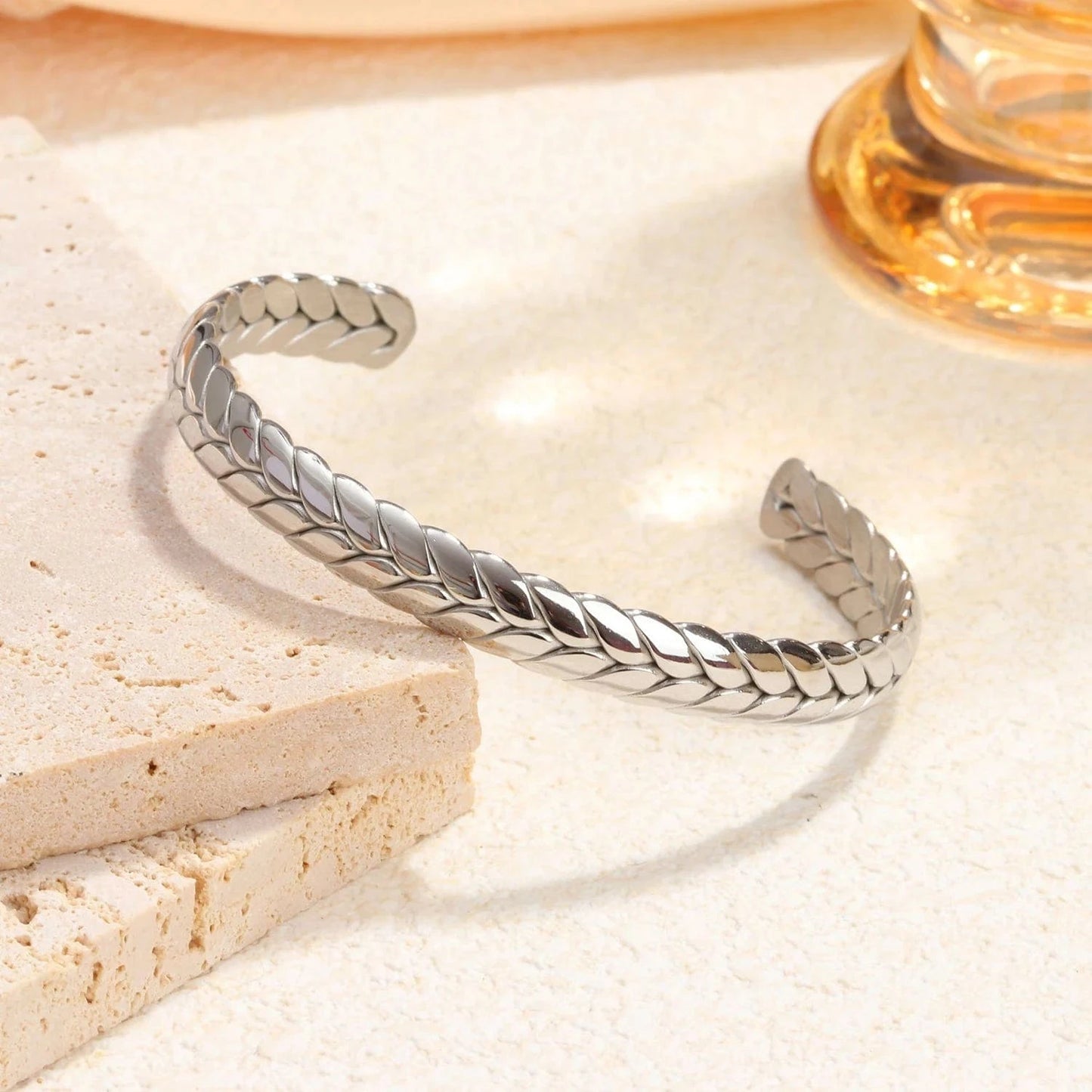 Pearlbud Bracelets Silver Vineweave Cuff