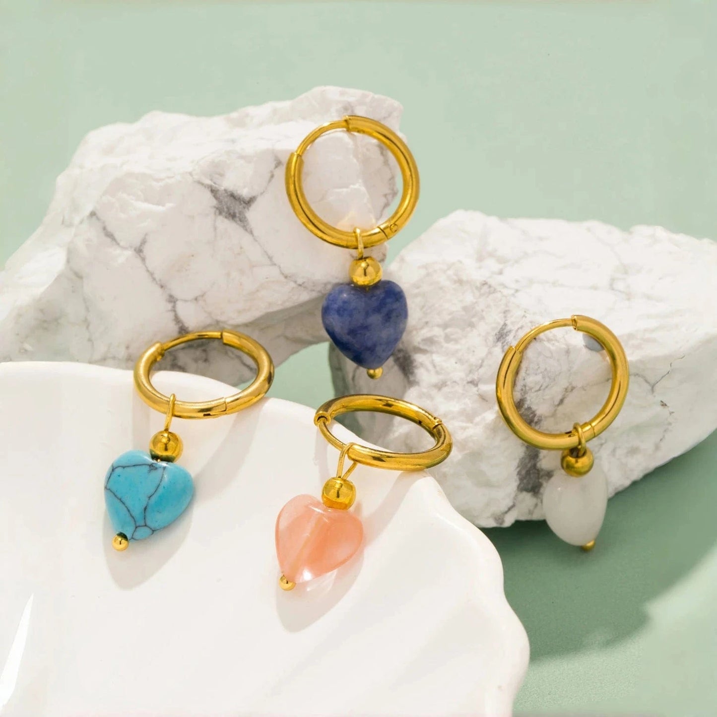 Pearlbud Earrings Gemheart Hoops