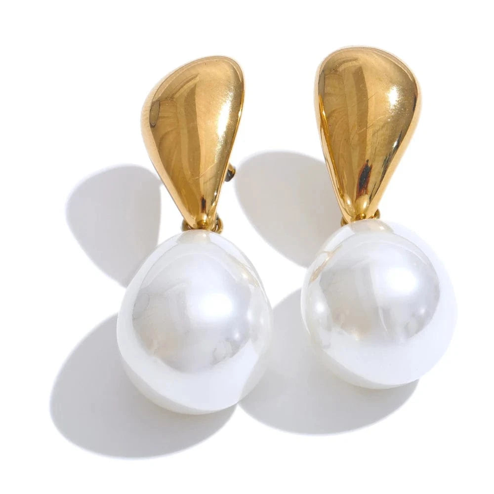 Pearlbud Earrings Gold Lustre Drop Earrings