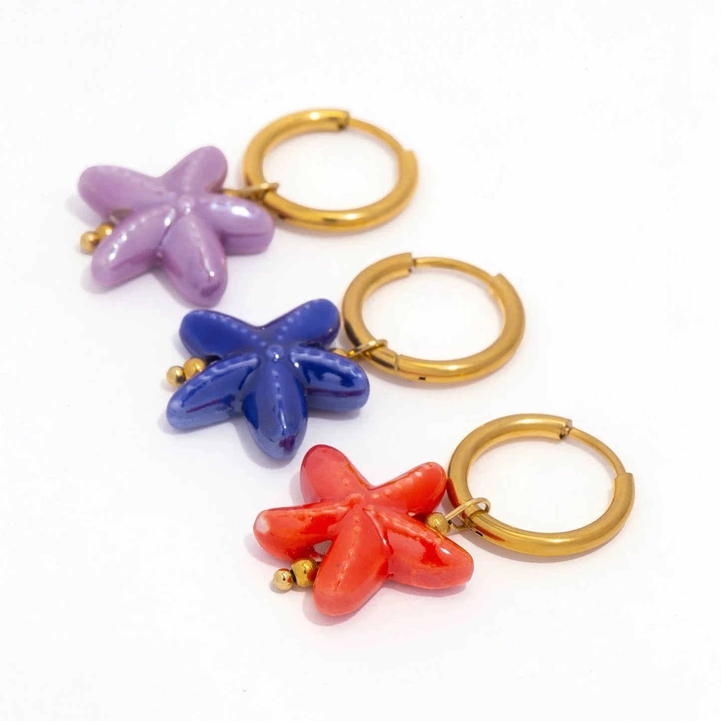 Pearlbud Earrings Ocean Starfish Hoop Earrings