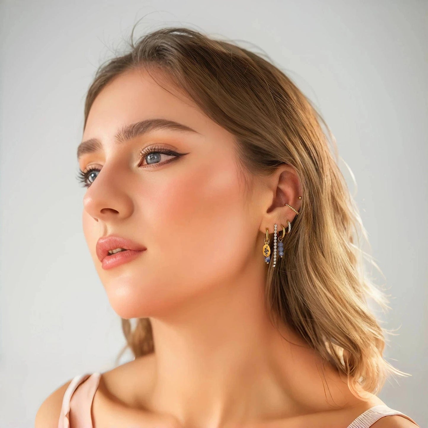 Pearlbud Earrings Serpent Sigil Hoops