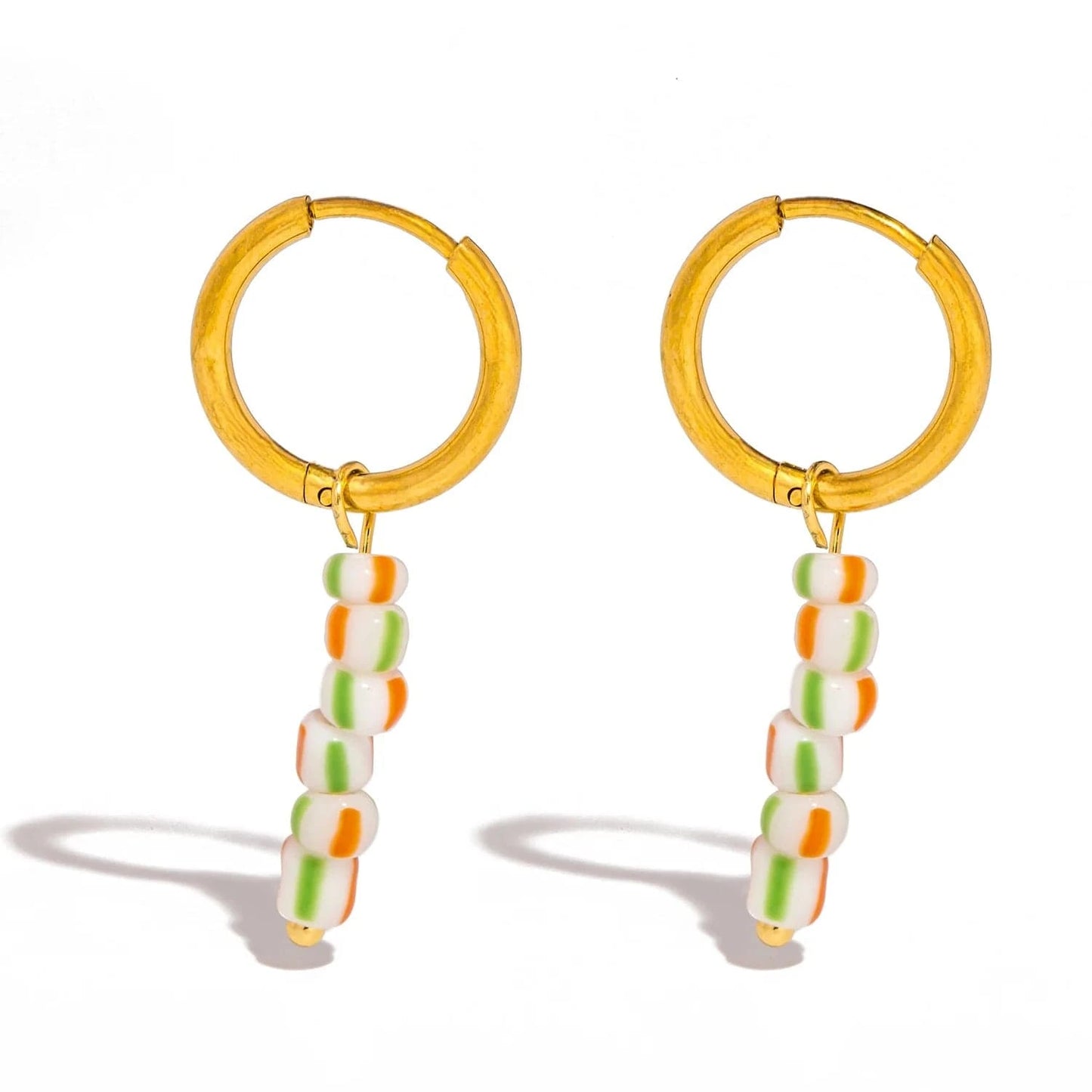Pearlbud Earrings White-Green Mediterranean Dream Hoops