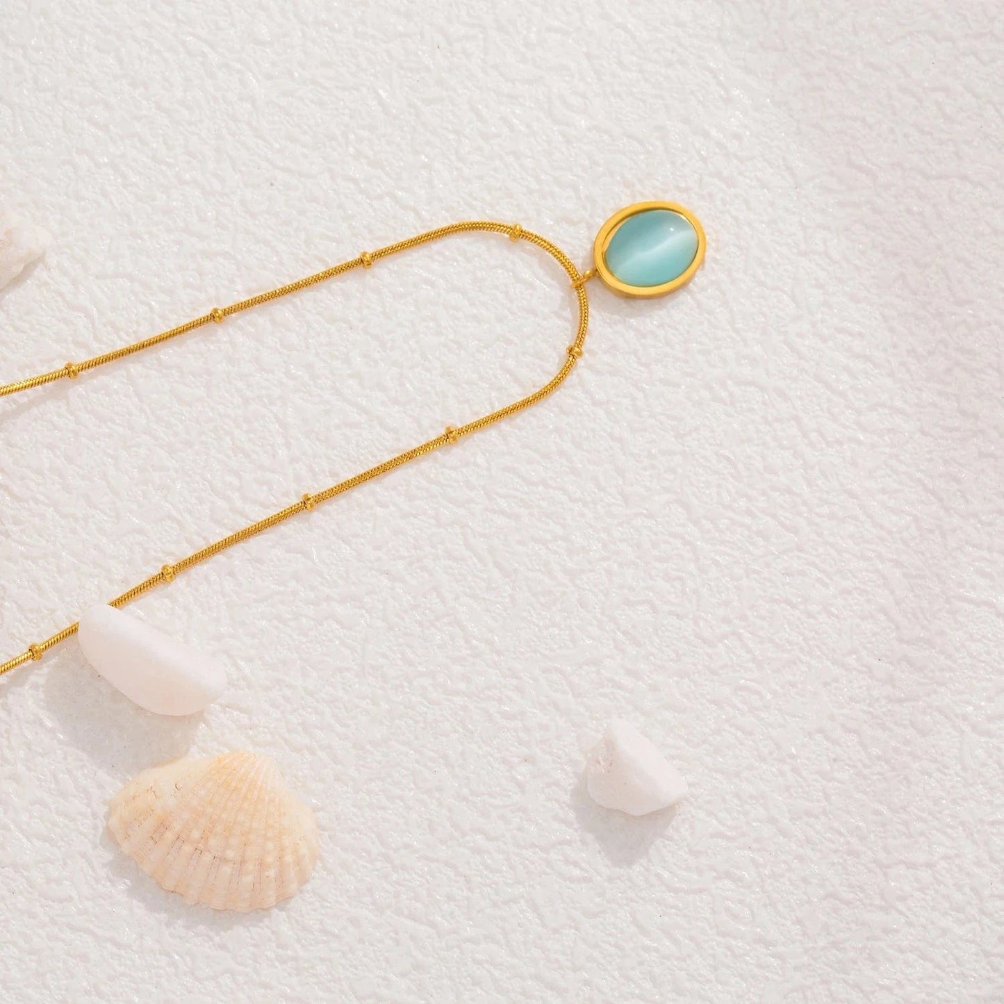 Pearlbud Necklace Aqua Blue Aqua Glow Necklace