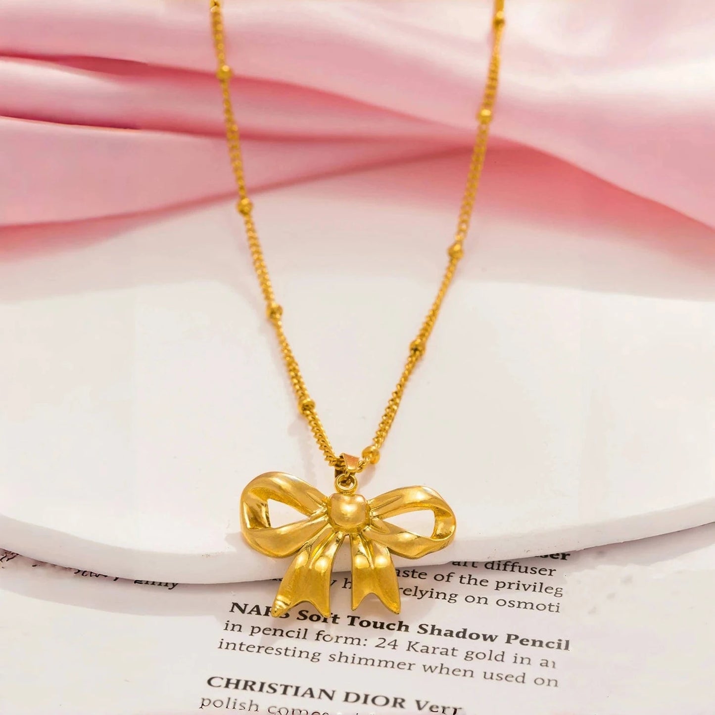 Pearlbud Necklace Bonbon Bow Necklace