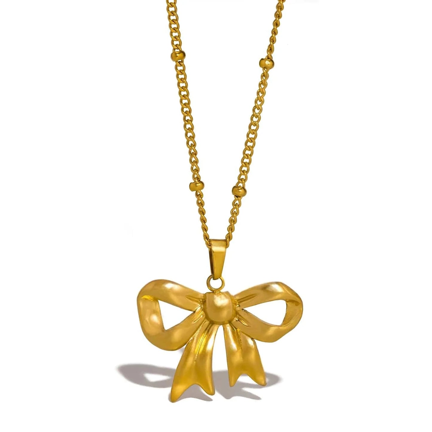Pearlbud Necklace Gold Bonbon Bow Necklace