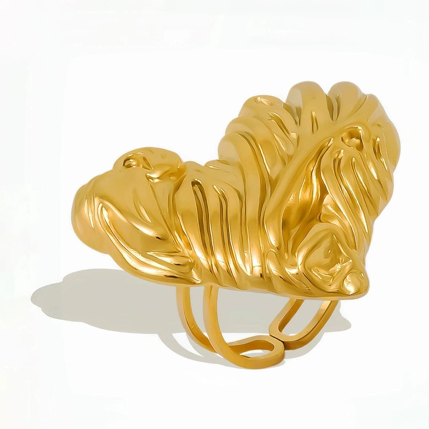 Pearlbud Rings Gold Molten Heart Ring