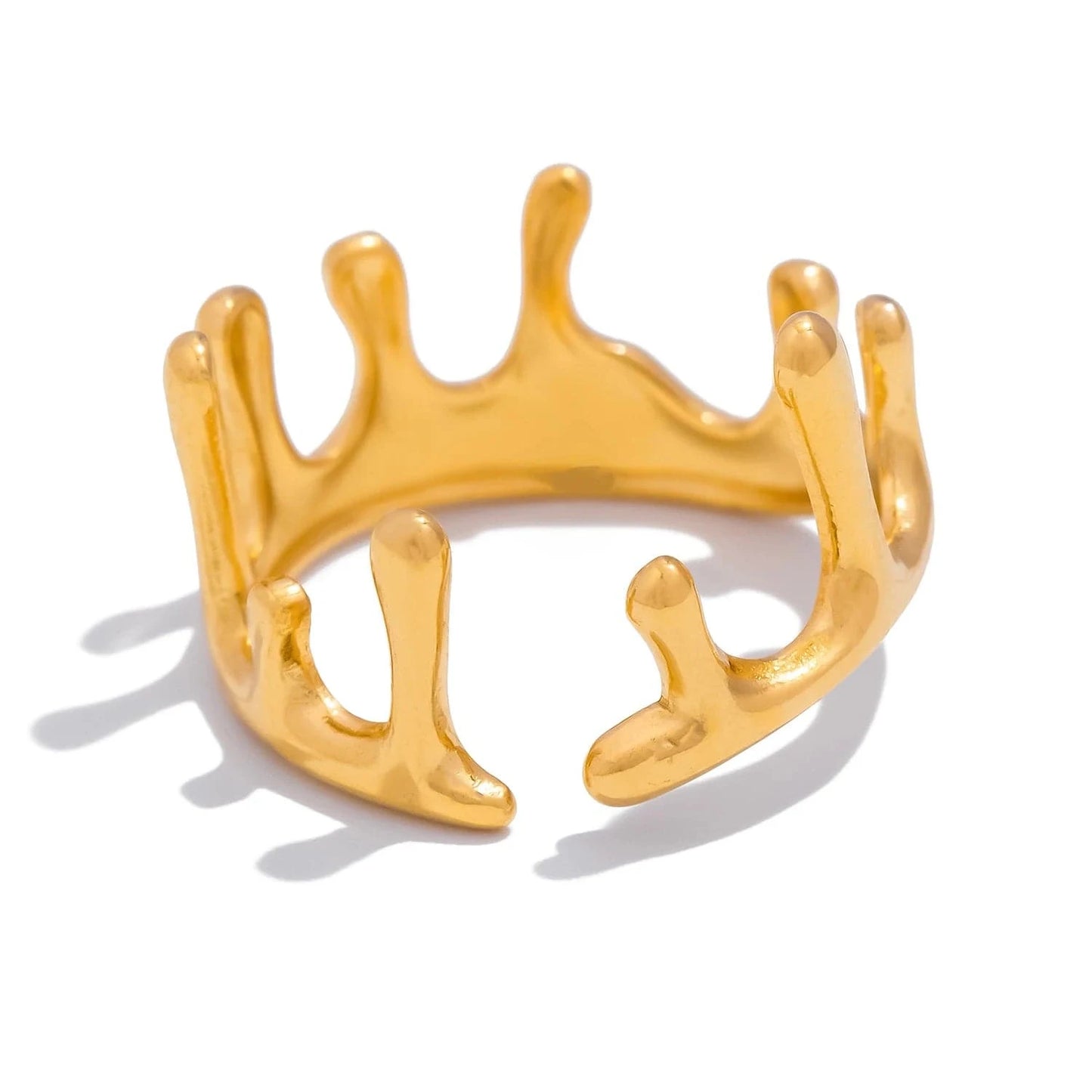 Pearlbud Rings Gold Royal Crown Ring