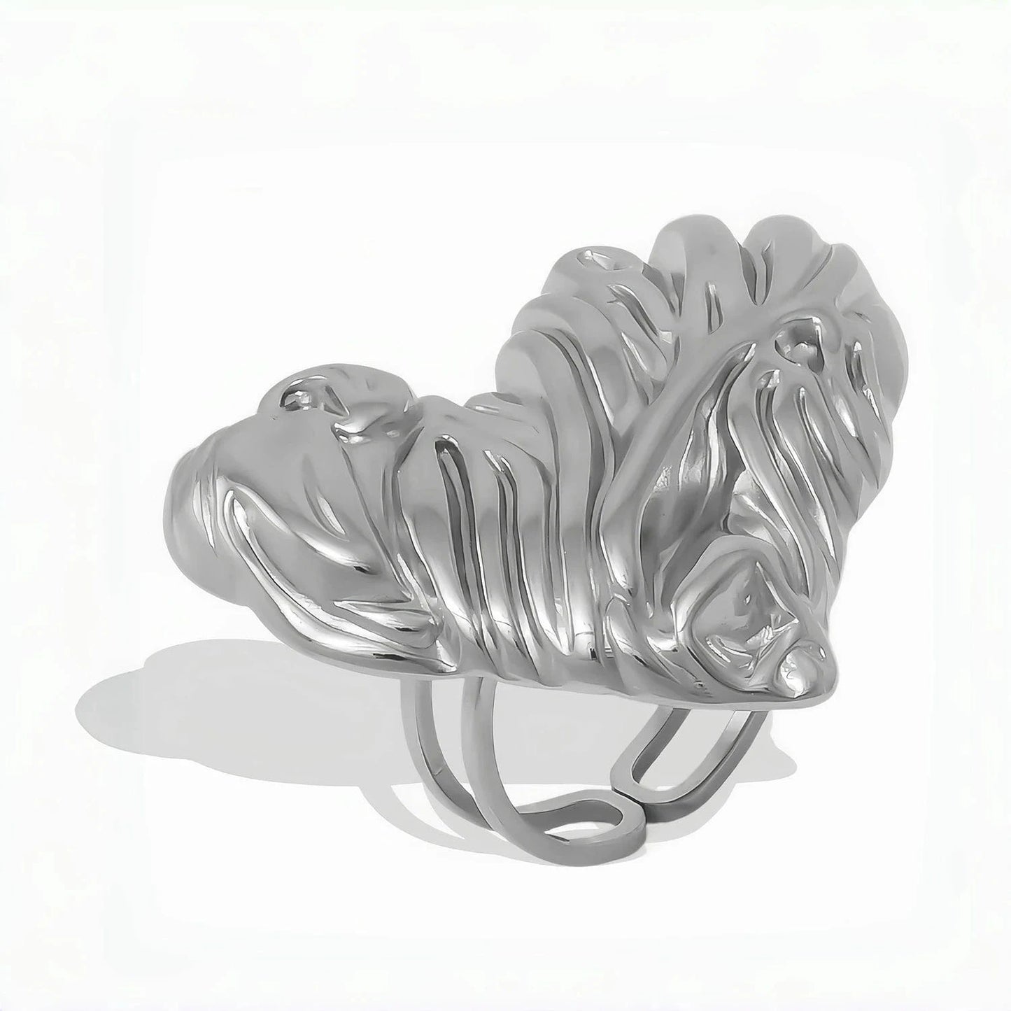 Pearlbud Rings Silver Molten Heart Ring