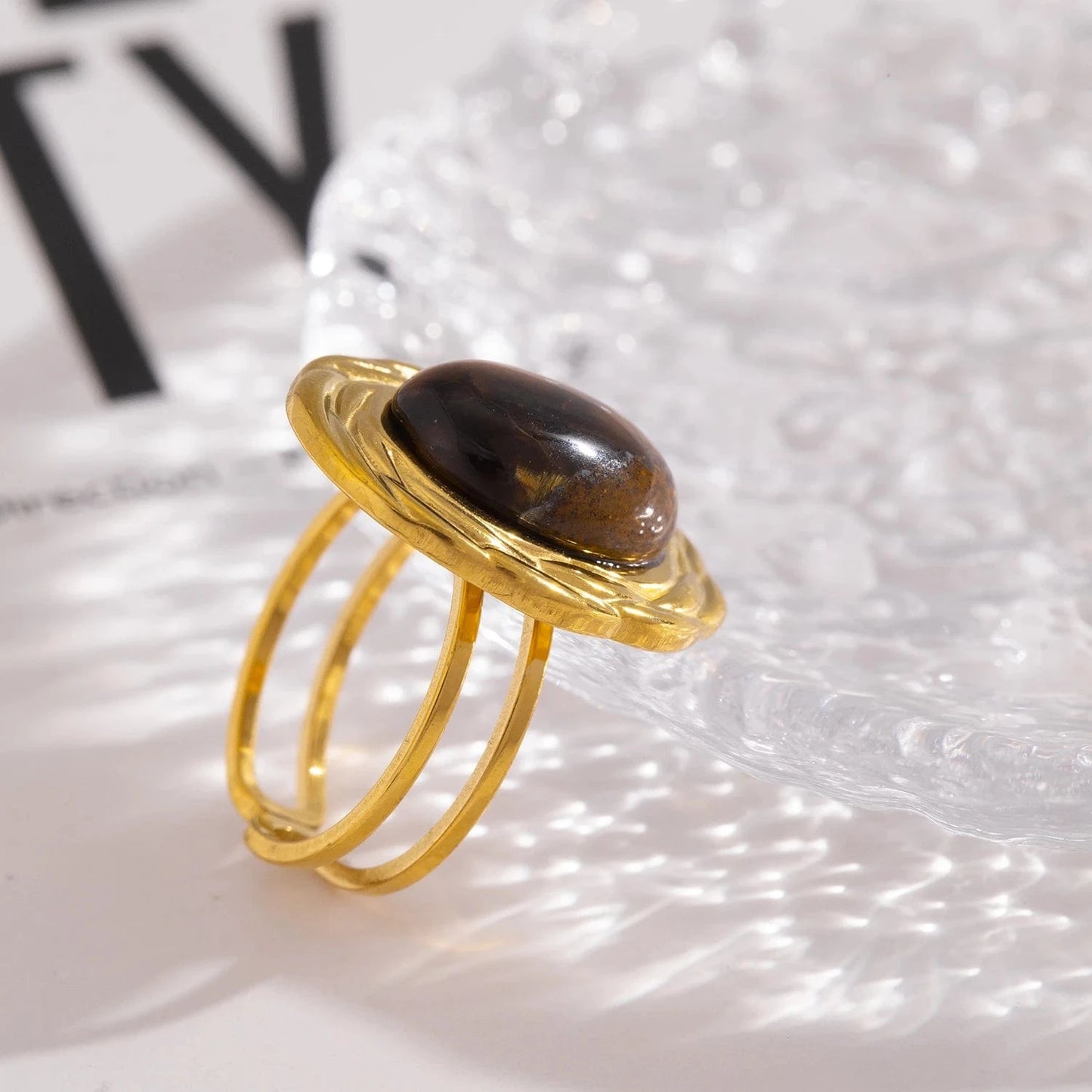 Pearlbud Rings Warm Gold Oura Stone Ring