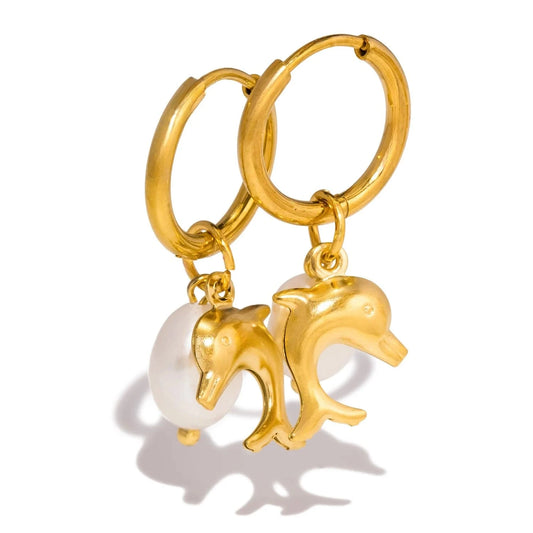 Pearlbud Earrings Dolphin Tidal Treasures Hoops