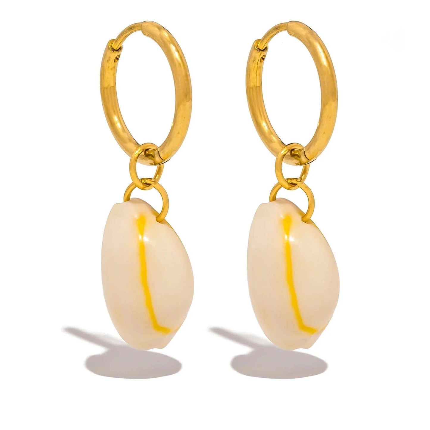 Pearlbud Earrings Gold Golden Shores Cowrie Earrings