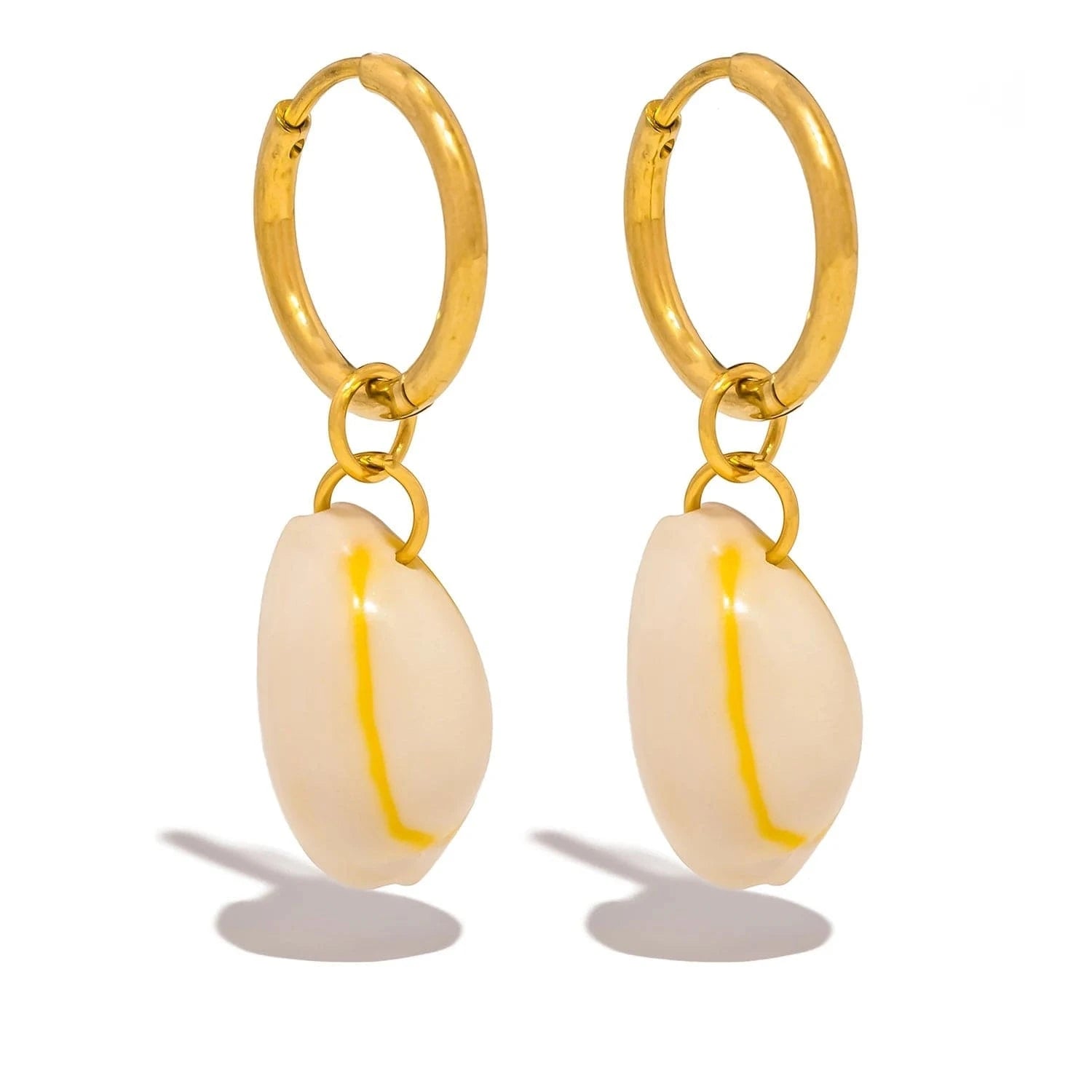 Pearlbud Earrings Gold Golden Shores Cowrie Earrings