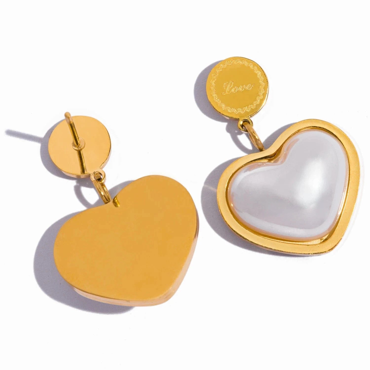 Pearlbud Earrings Gold Love Message Earrings