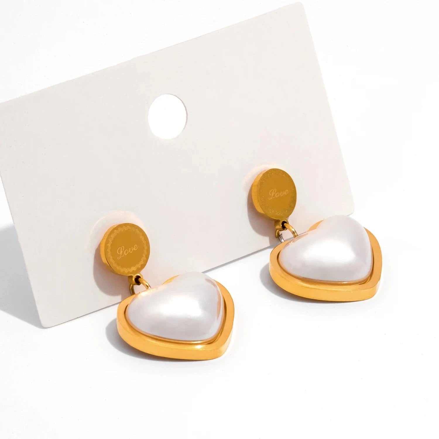 Pearlbud Earrings Gold Love Message Earrings