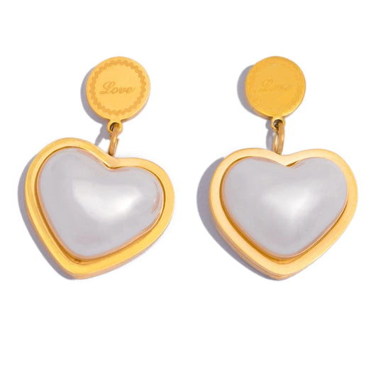 Pearlbud Earrings Gold Love Message Earrings