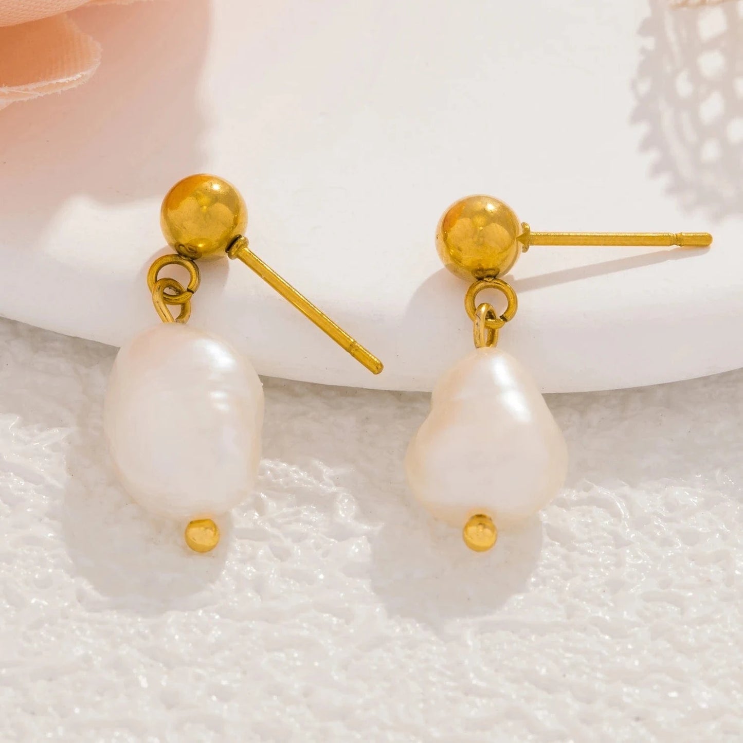 Pearlbud Earrings Gold Luxe Pearl Stud Earrings
