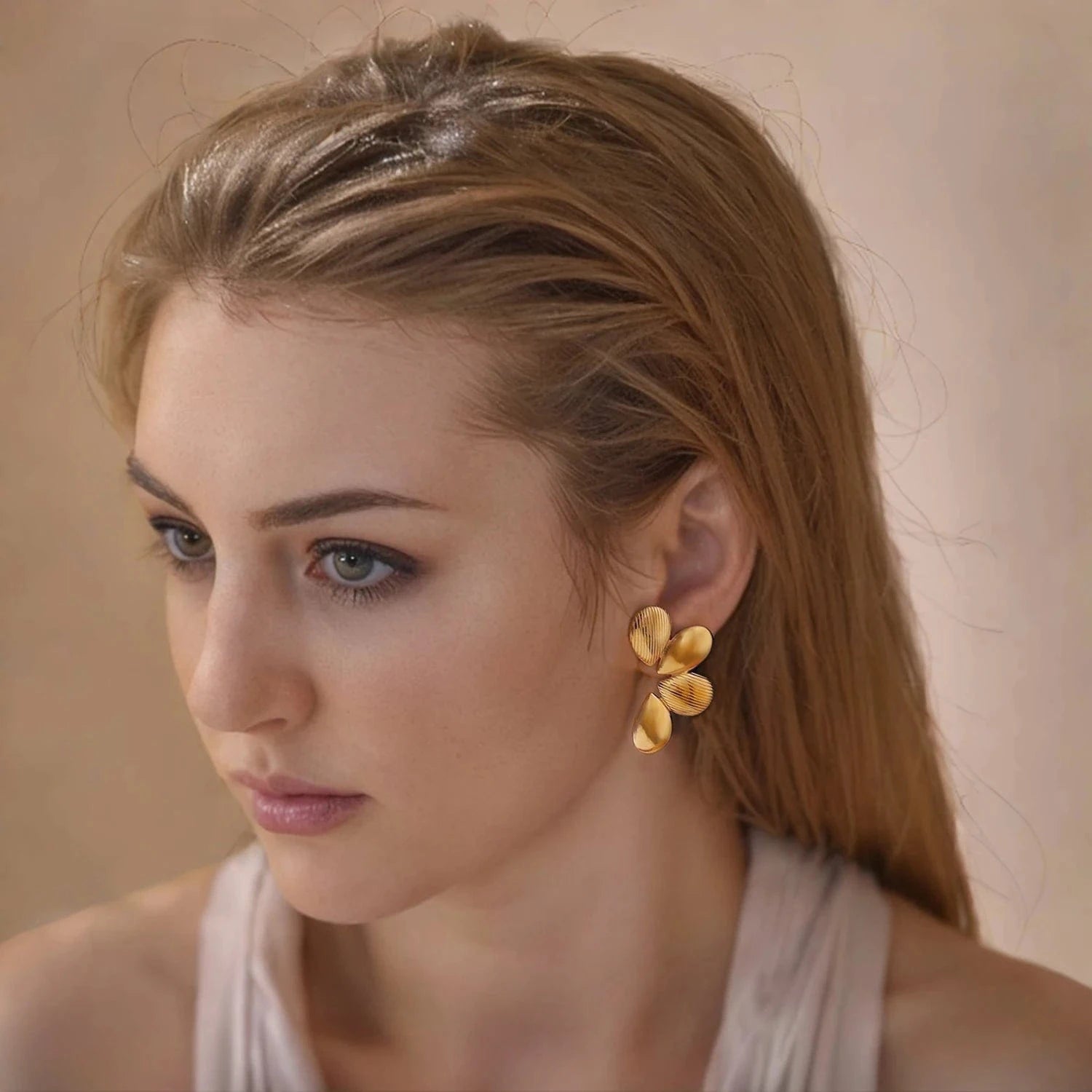 Pearlbud Earrings Gold Petal Bloom Earrings