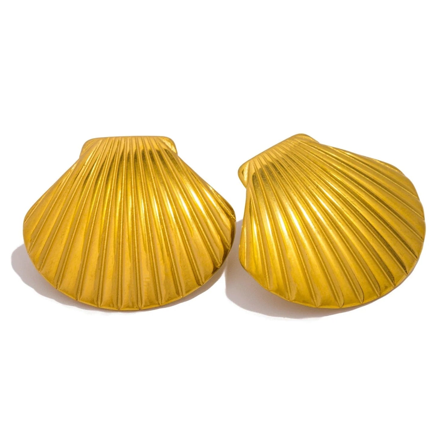 Pearlbud Earrings Gold Seashell Stud Earrings
