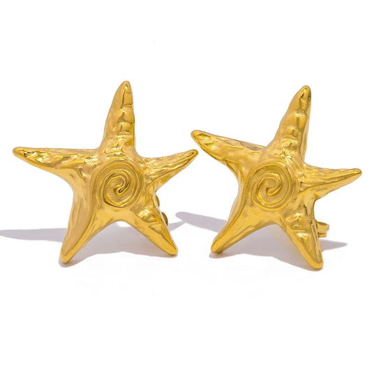 Pearlbud Earrings Gold Solara Star Studs