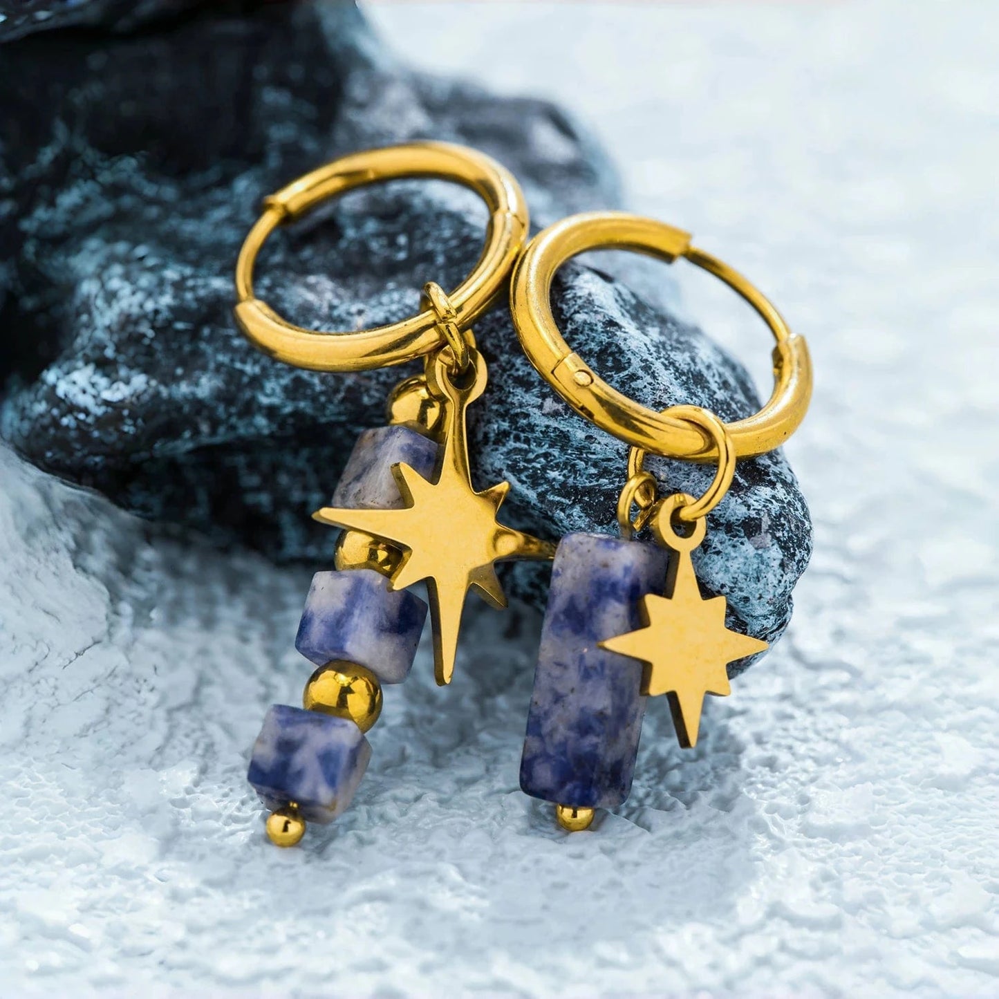 Pearlbud Earrings Guiding Star Hoops