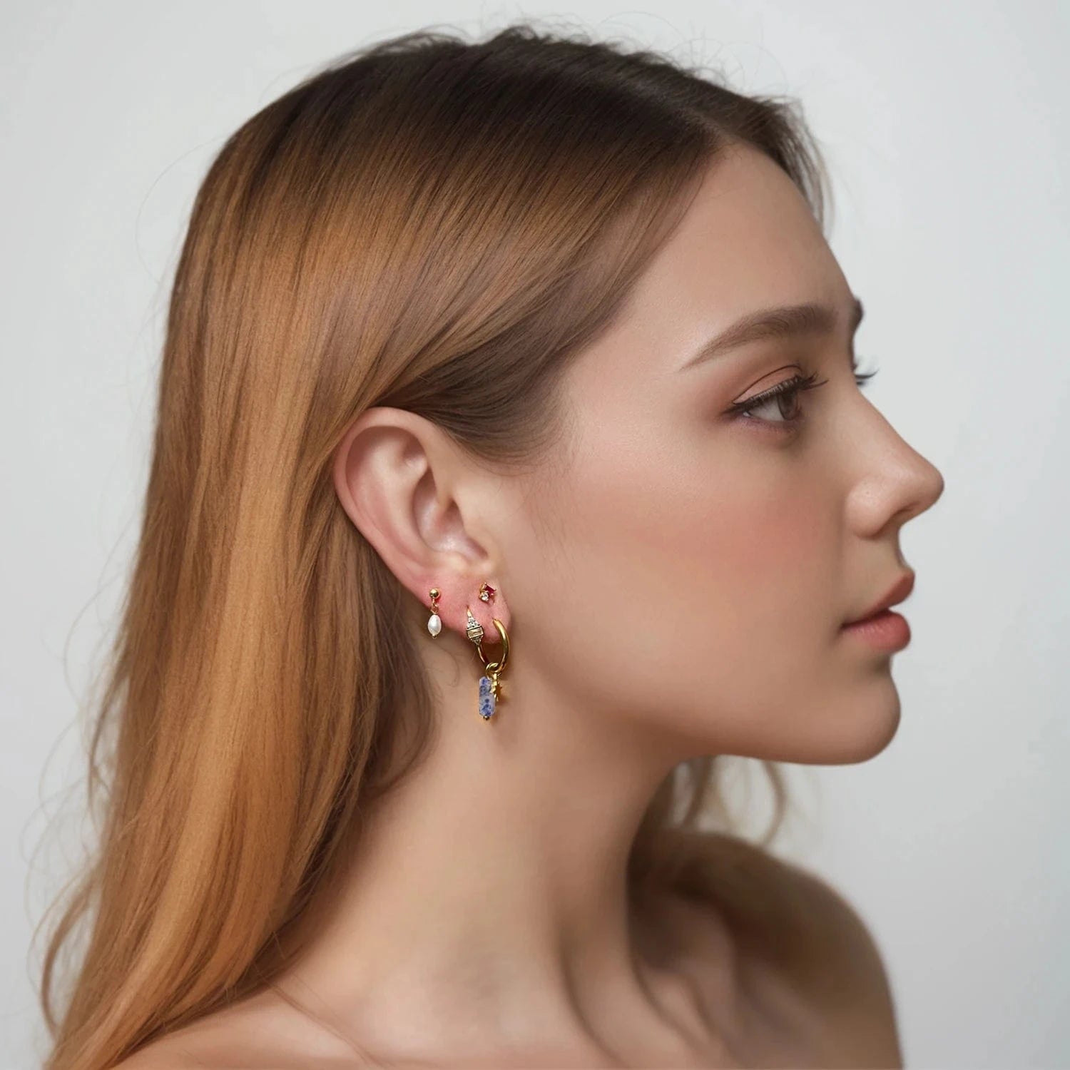 Pearlbud Earrings Guiding Star Hoops