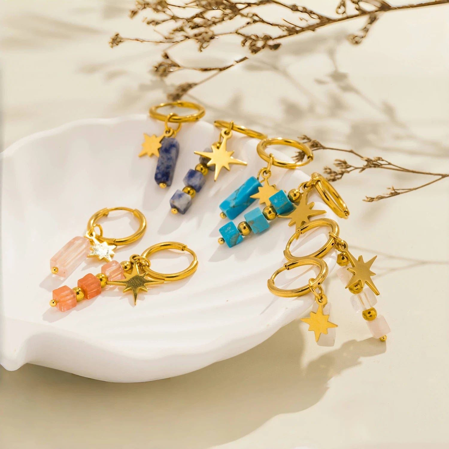 Pearlbud Earrings Guiding Star Hoops
