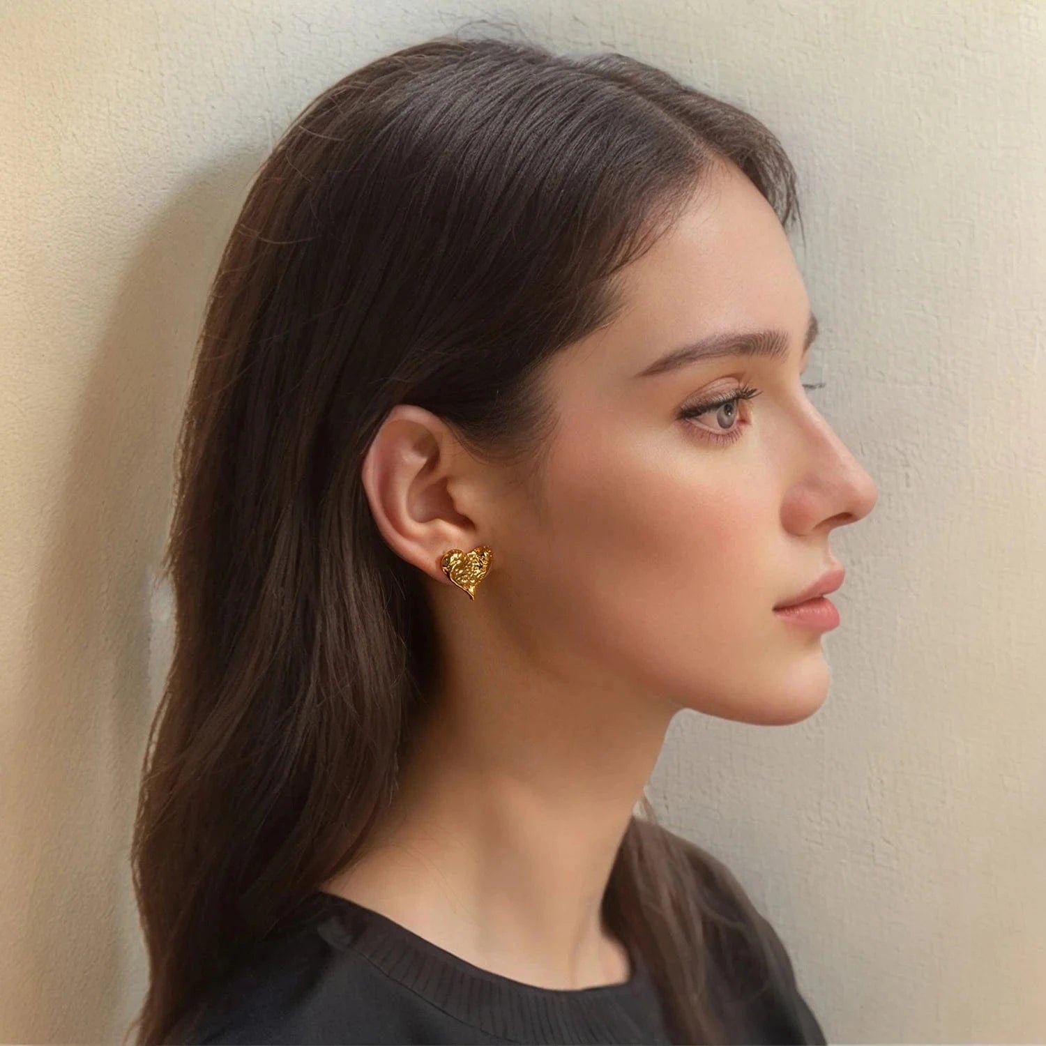 Pearlbud Earrings Molten Heart Studs