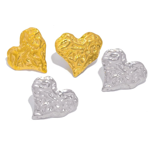 Pearlbud Earrings Molten Heart Studs