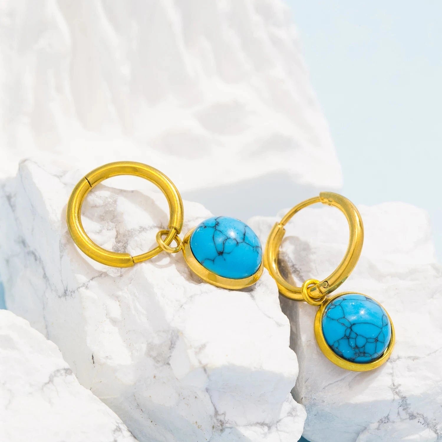 Pearlbud Earrings Ocean Droplet Hoops