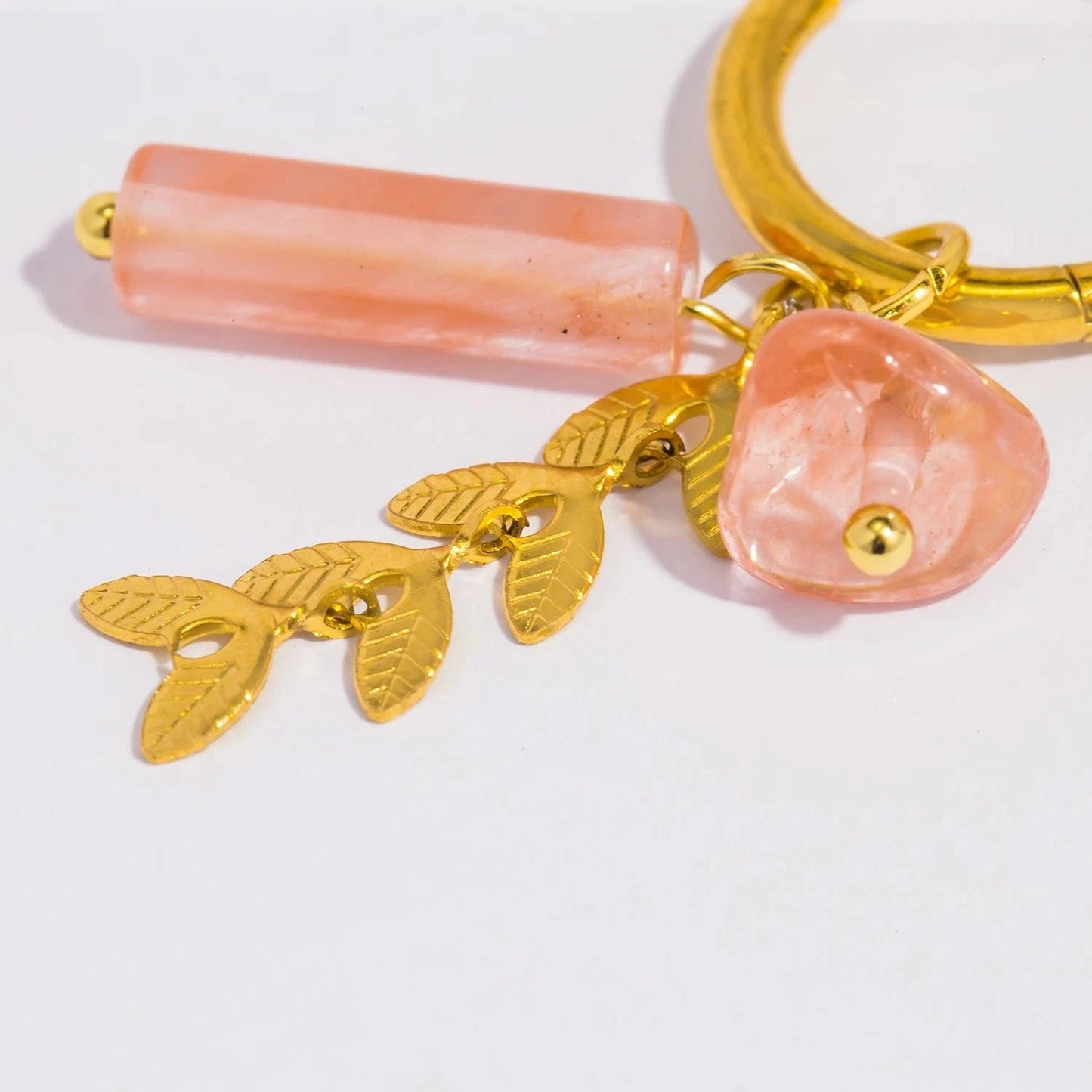 Pearlbud Earrings Roseleaf Charm Hoops