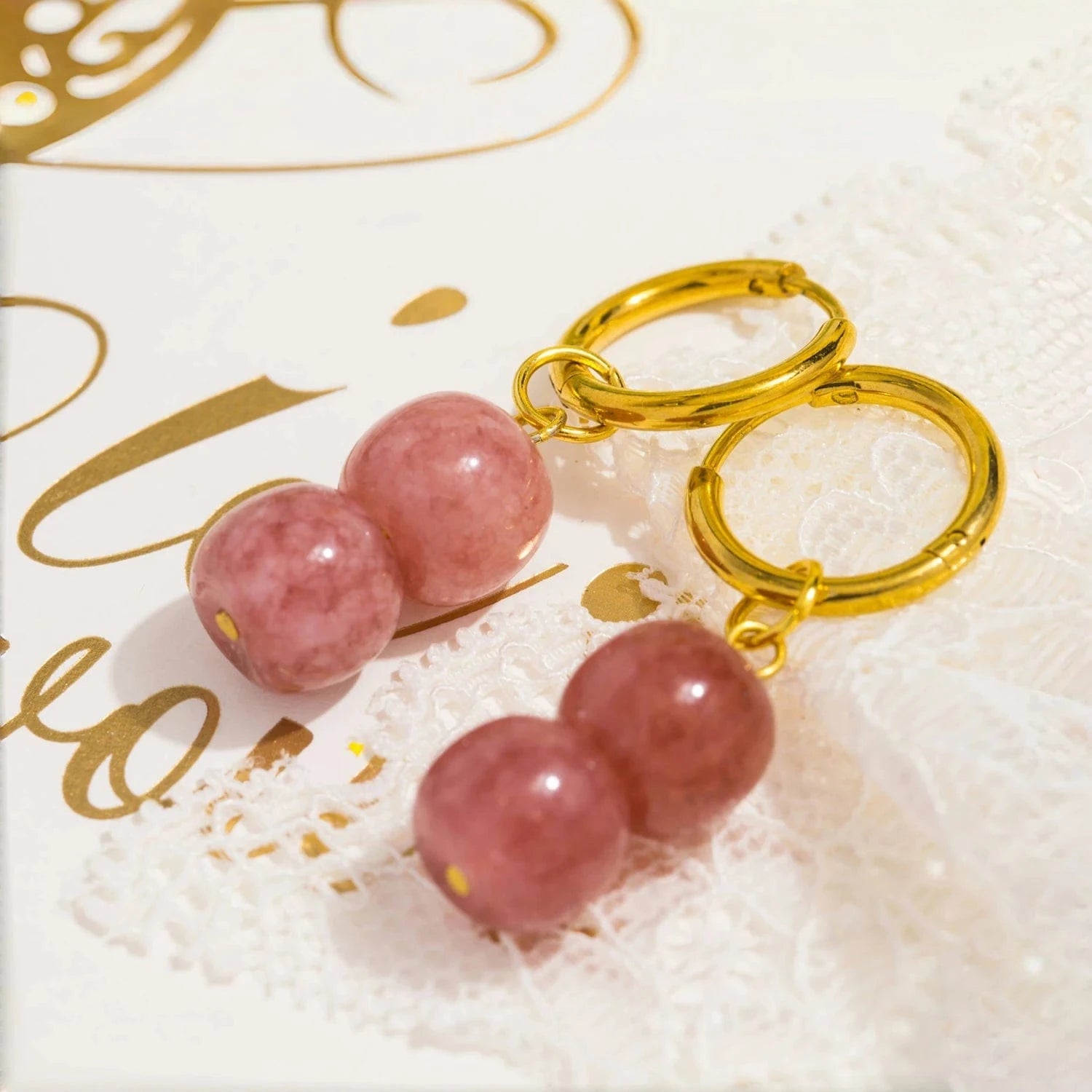Pearlbud Earrings Serene Stone Hoop Earrings