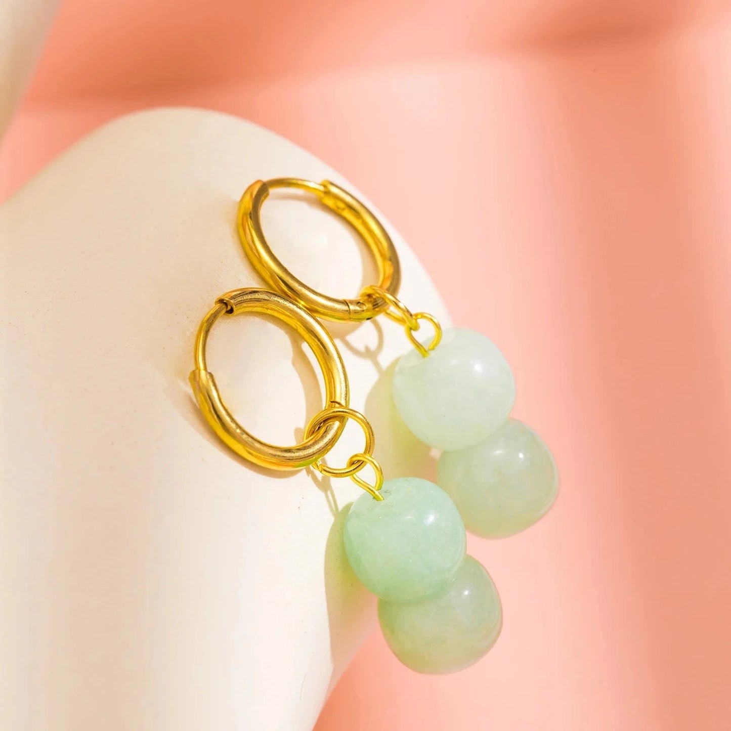 Pearlbud Earrings Serene Stone Hoop Earrings