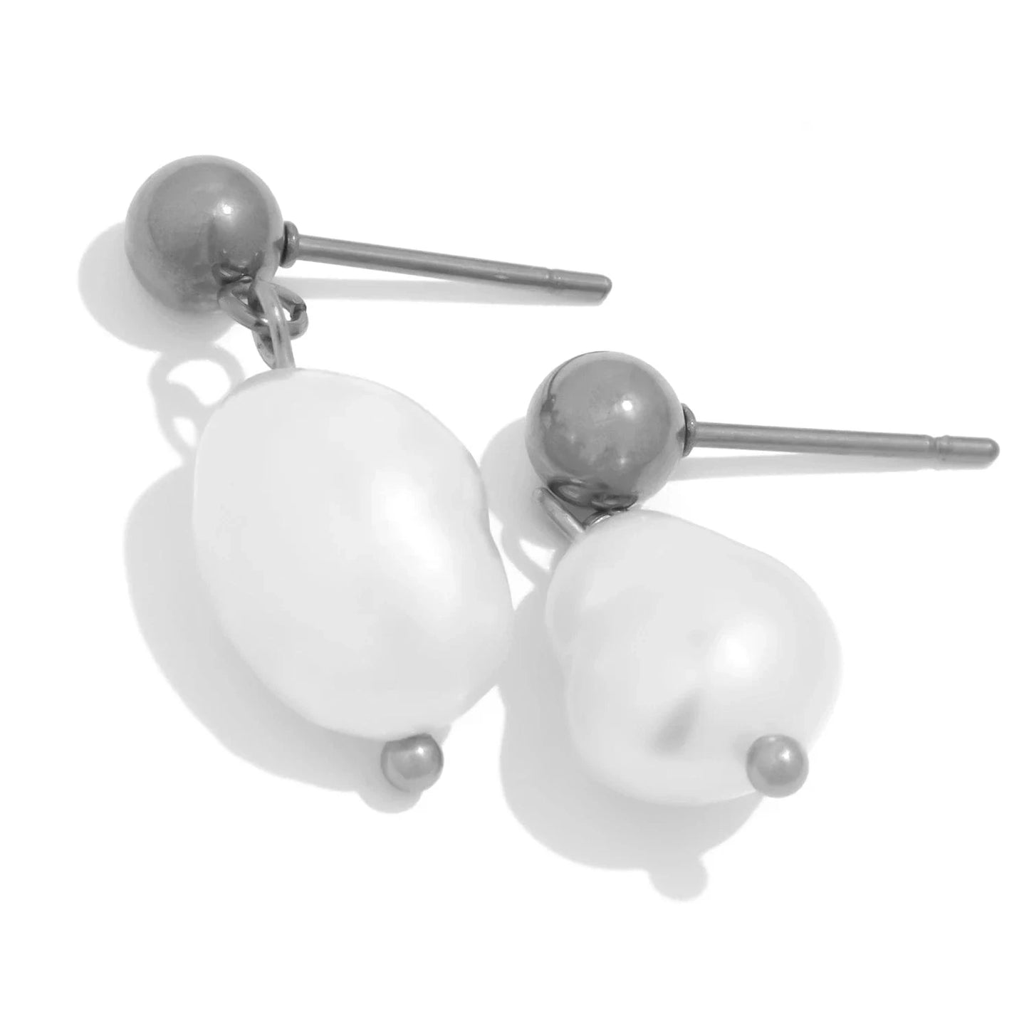 Pearlbud Earrings Silver Luxe Pearl Stud Earrings