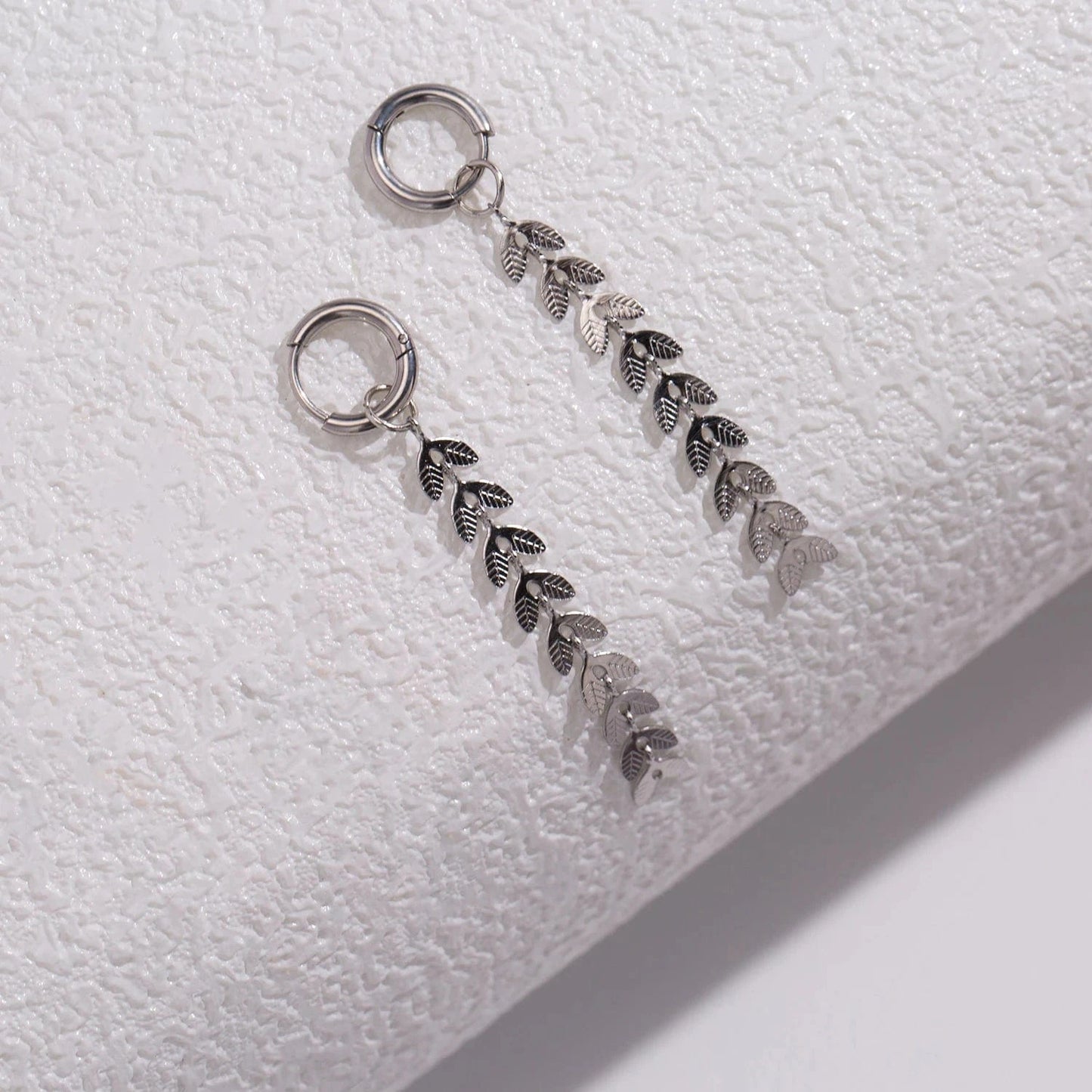 Pearlbud Earrings Silver Vine Link Hoops