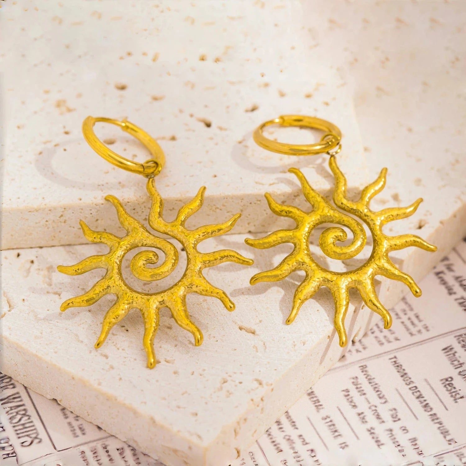 Pearlbud Earrings Spiral Sun Hoop Earrings