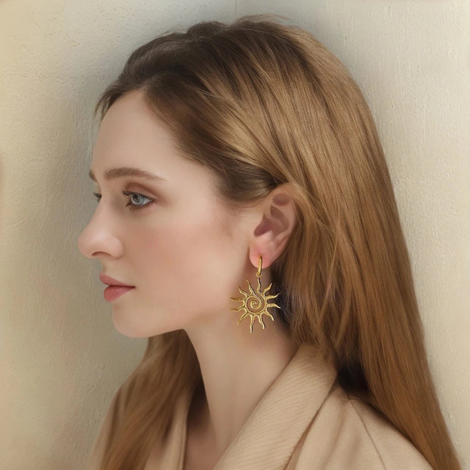 Pearlbud Earrings Spiral Sun Hoop Earrings