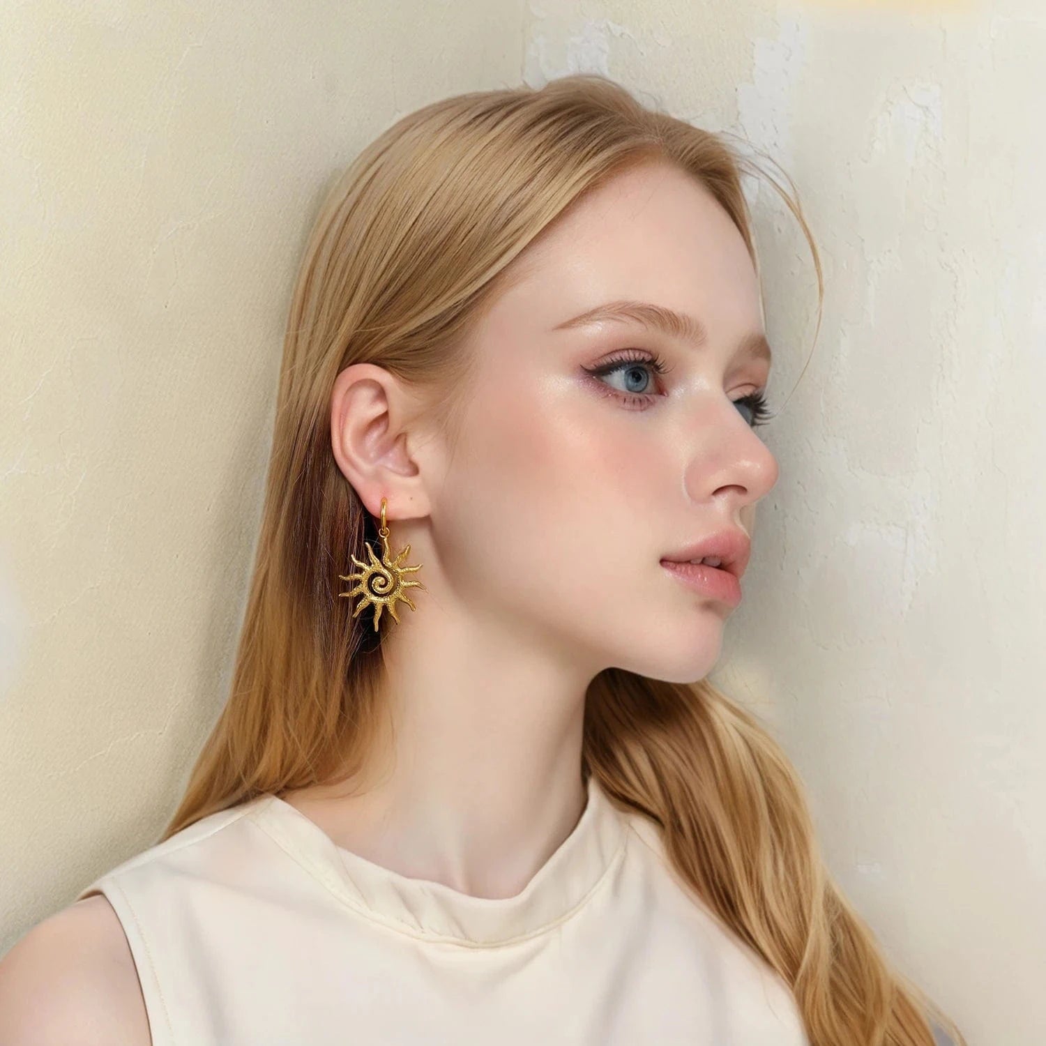 Pearlbud Earrings Spiral Sun Hoop Earrings