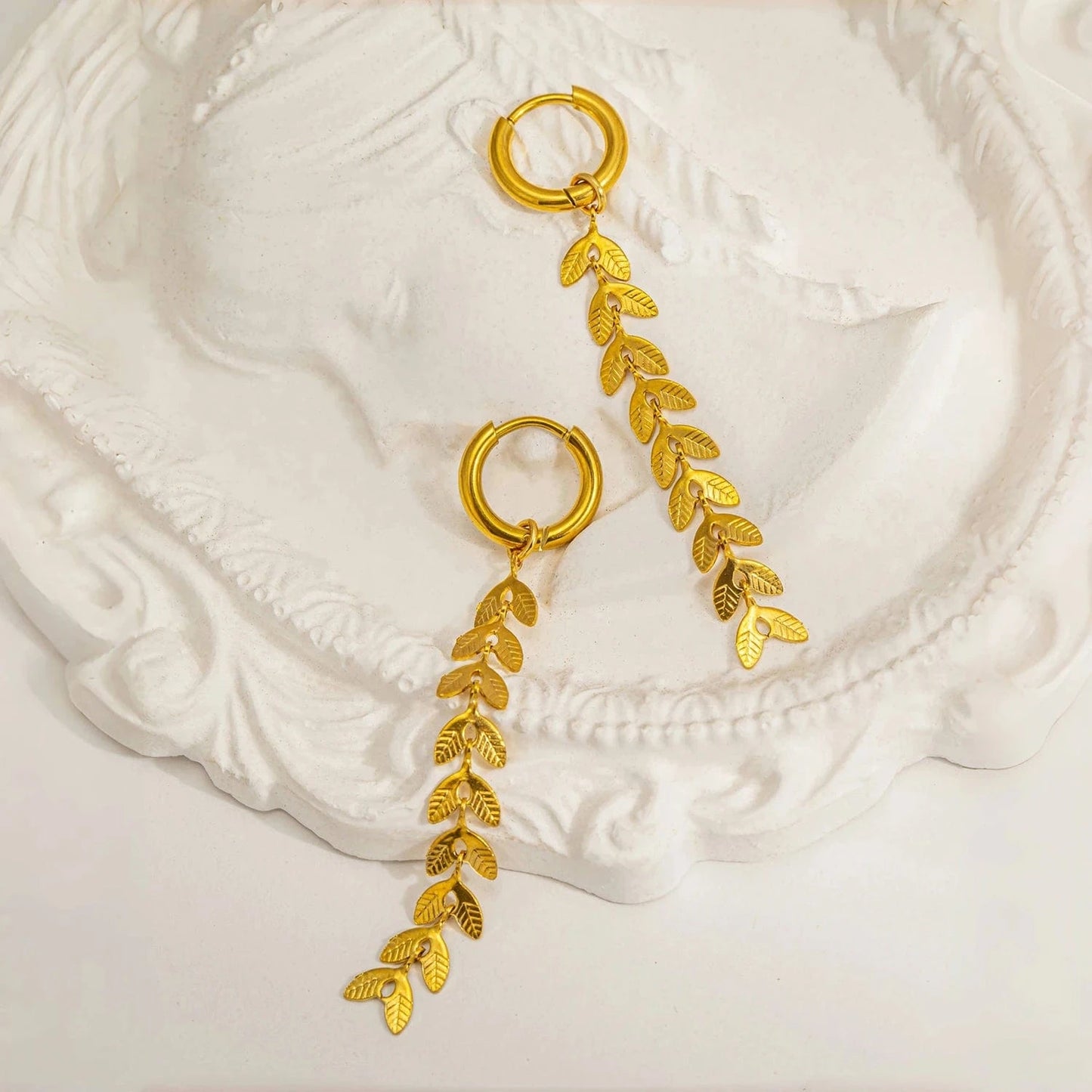 Pearlbud Earrings Vine Link Hoops