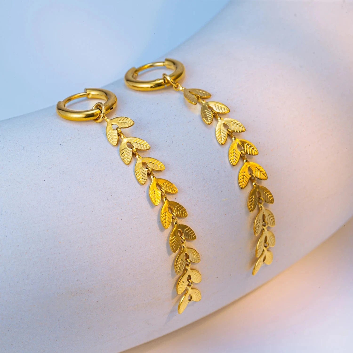 Pearlbud Earrings Vine Link Hoops
