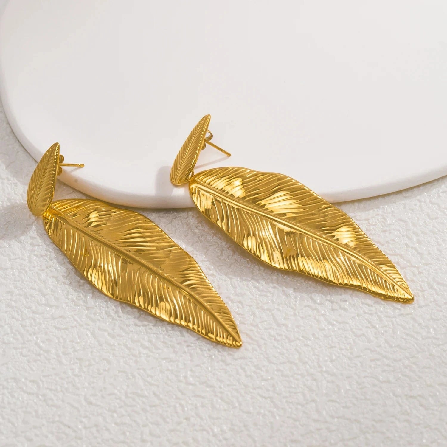 Pearlbud Earrings Warm Gold Palm Drift Drops