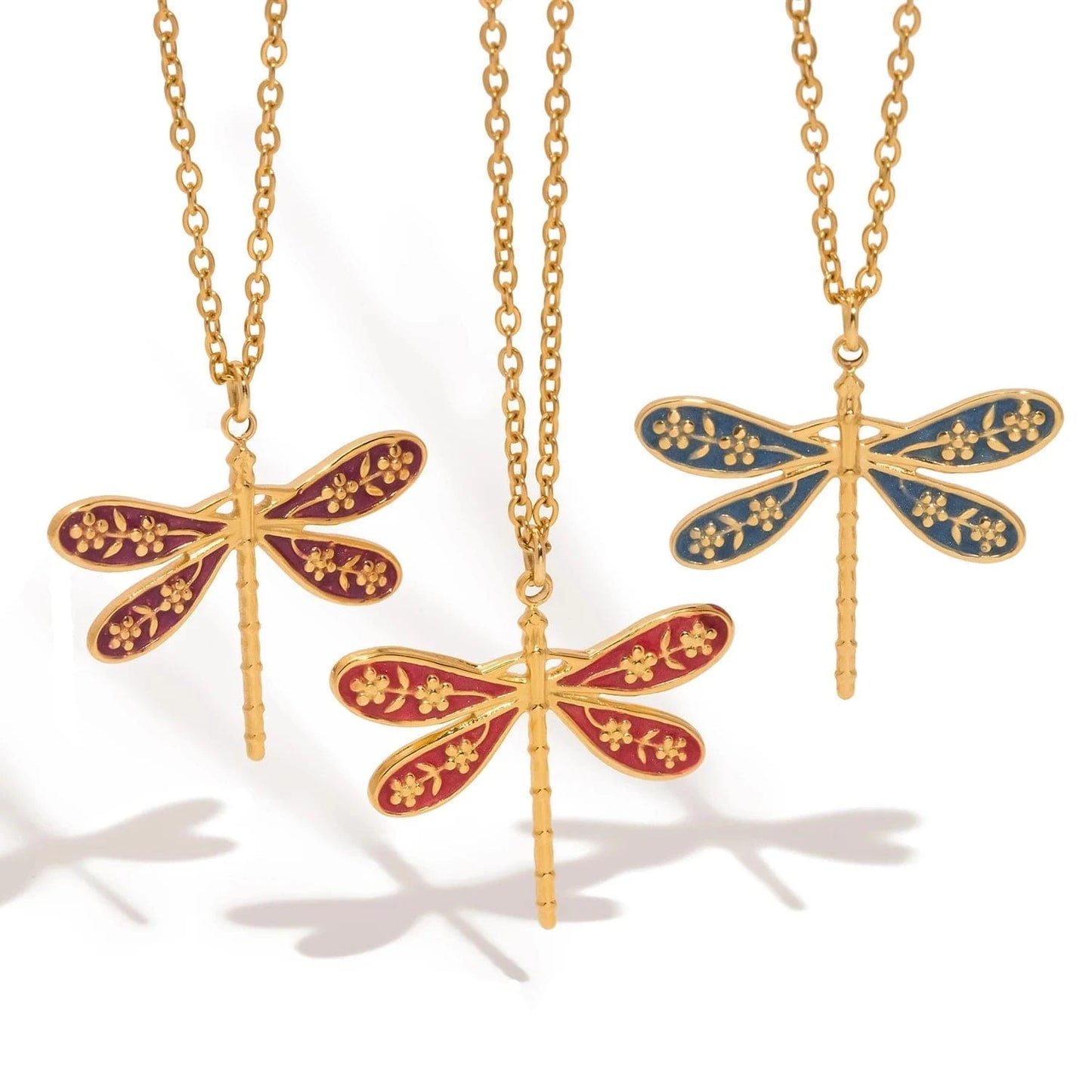 Pearlbud Necklace Dragonfly Charm Necklace