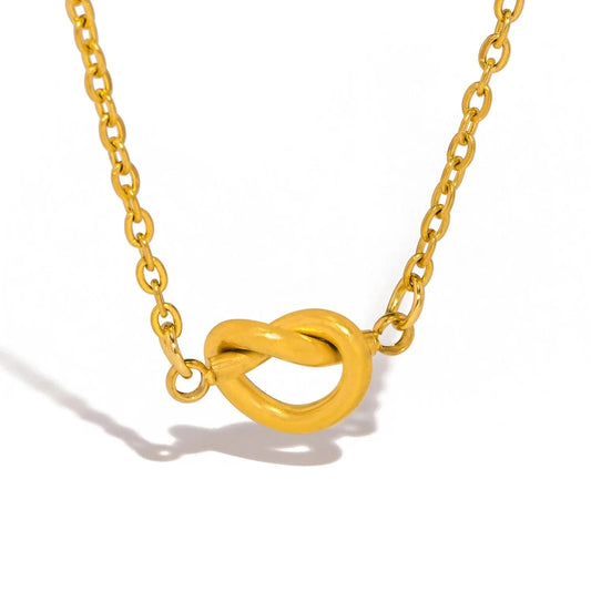Pearlbud Necklace Gold Eternity Knot Necklace