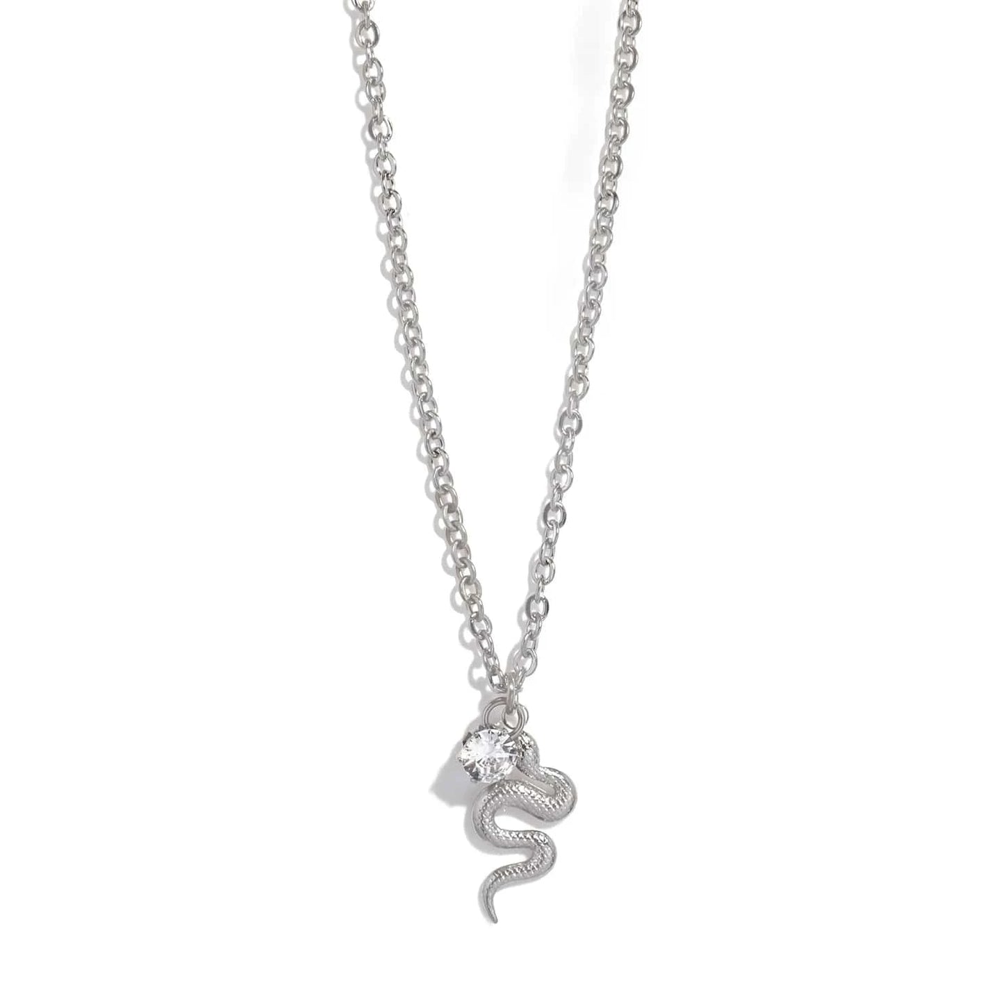 Pearlbud Necklace Silver Serpent Spark Necklace