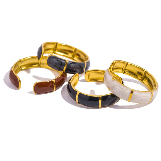 Pearlbud Rings Bamboo Enamel Ring