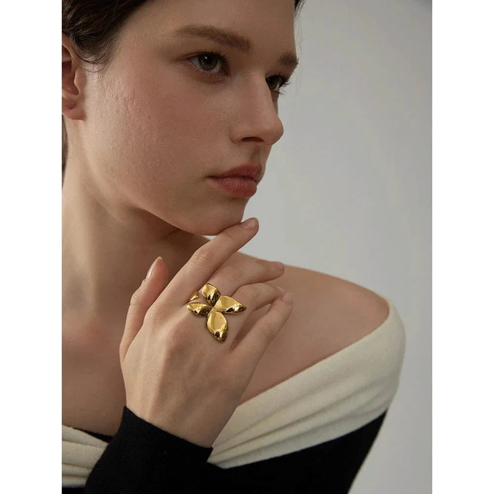 Pearlbud Rings Bold Butterfly Ring