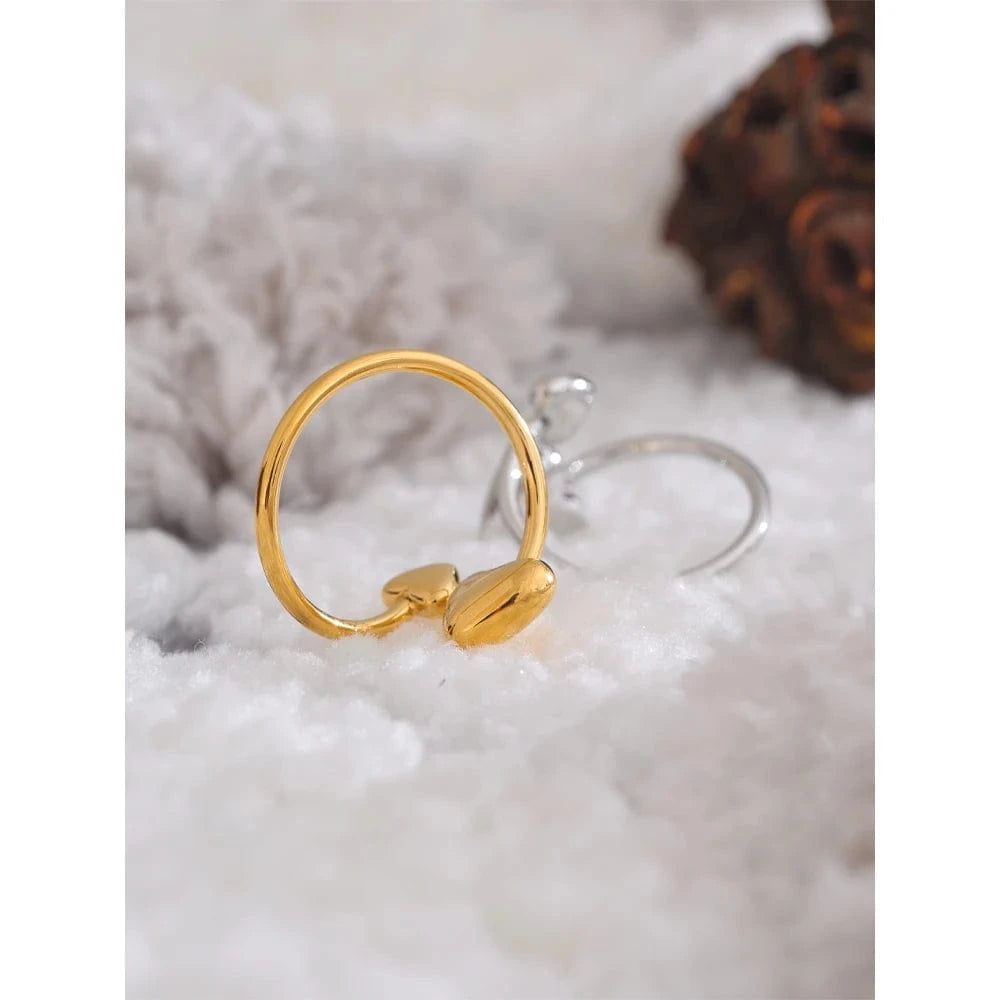 Pearlbud Rings Double Heart Ring