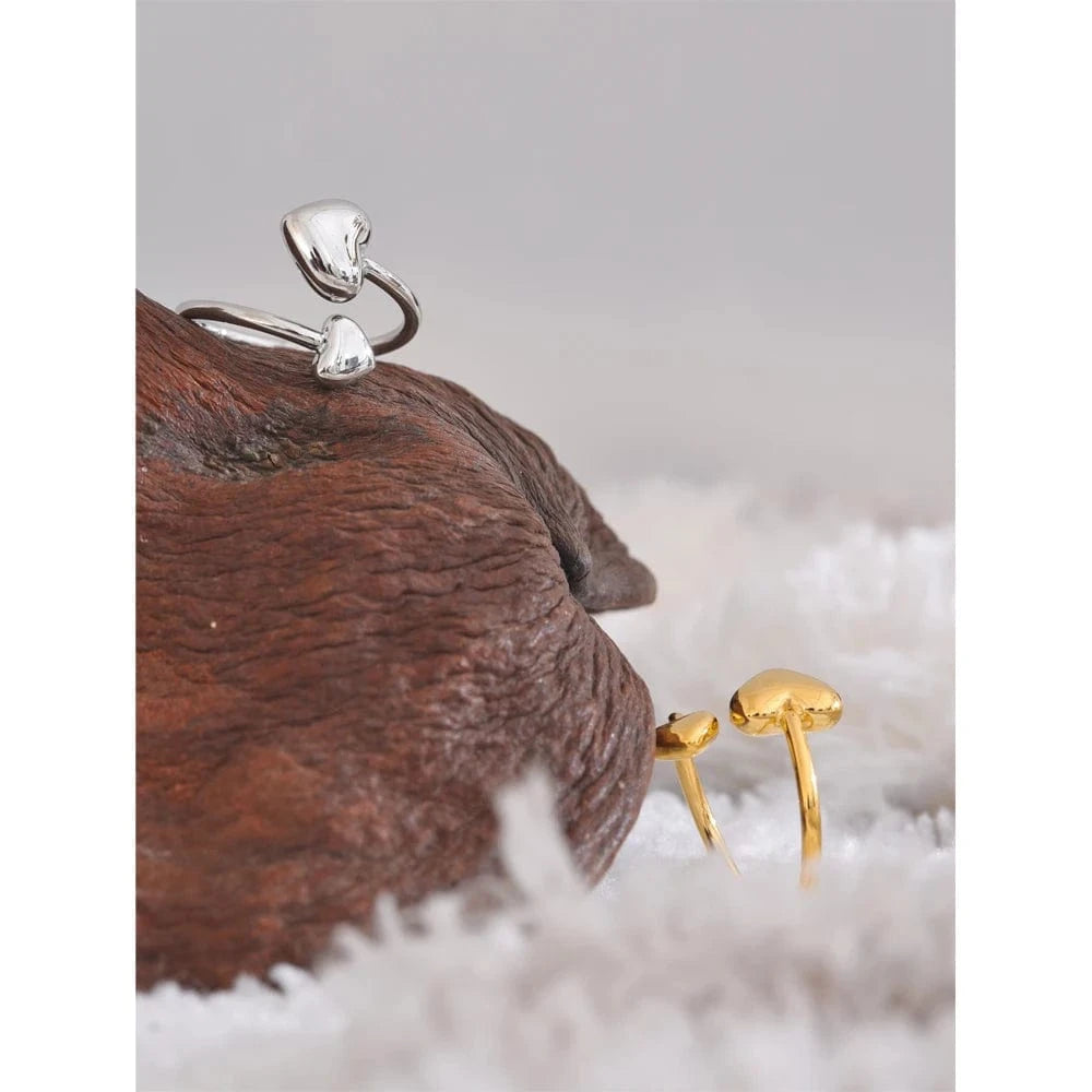 Pearlbud Rings Double Heart Ring