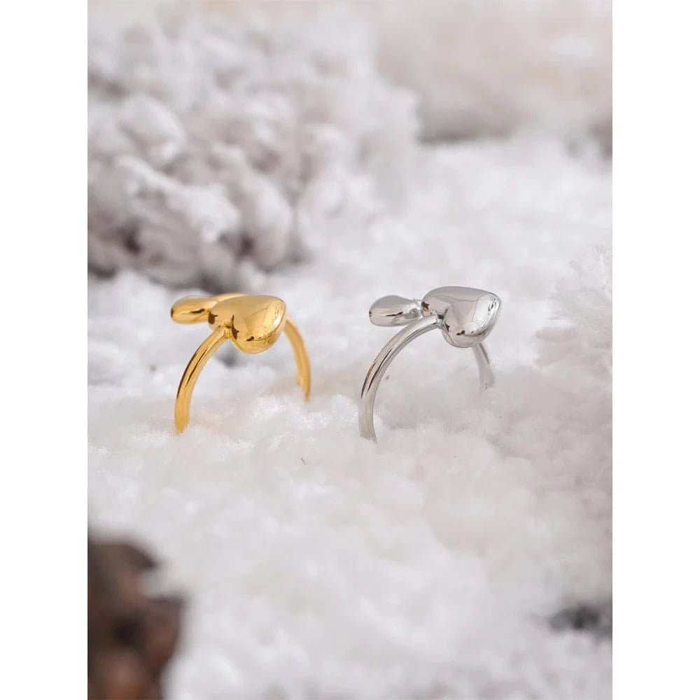 Pearlbud Rings Double Heart Ring