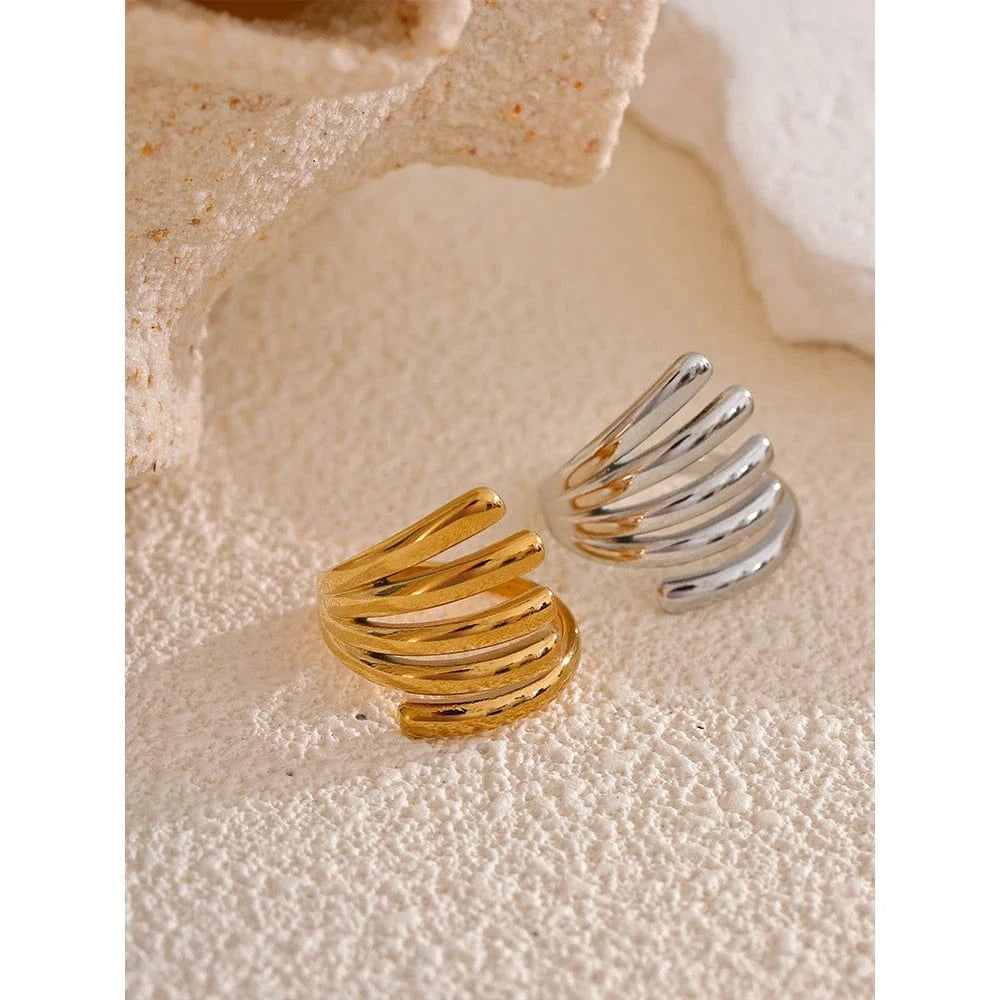 Pearlbud Rings Flowing Bands Ring