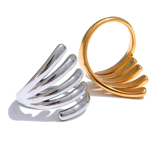 Pearlbud Rings Flowing Bands Ring